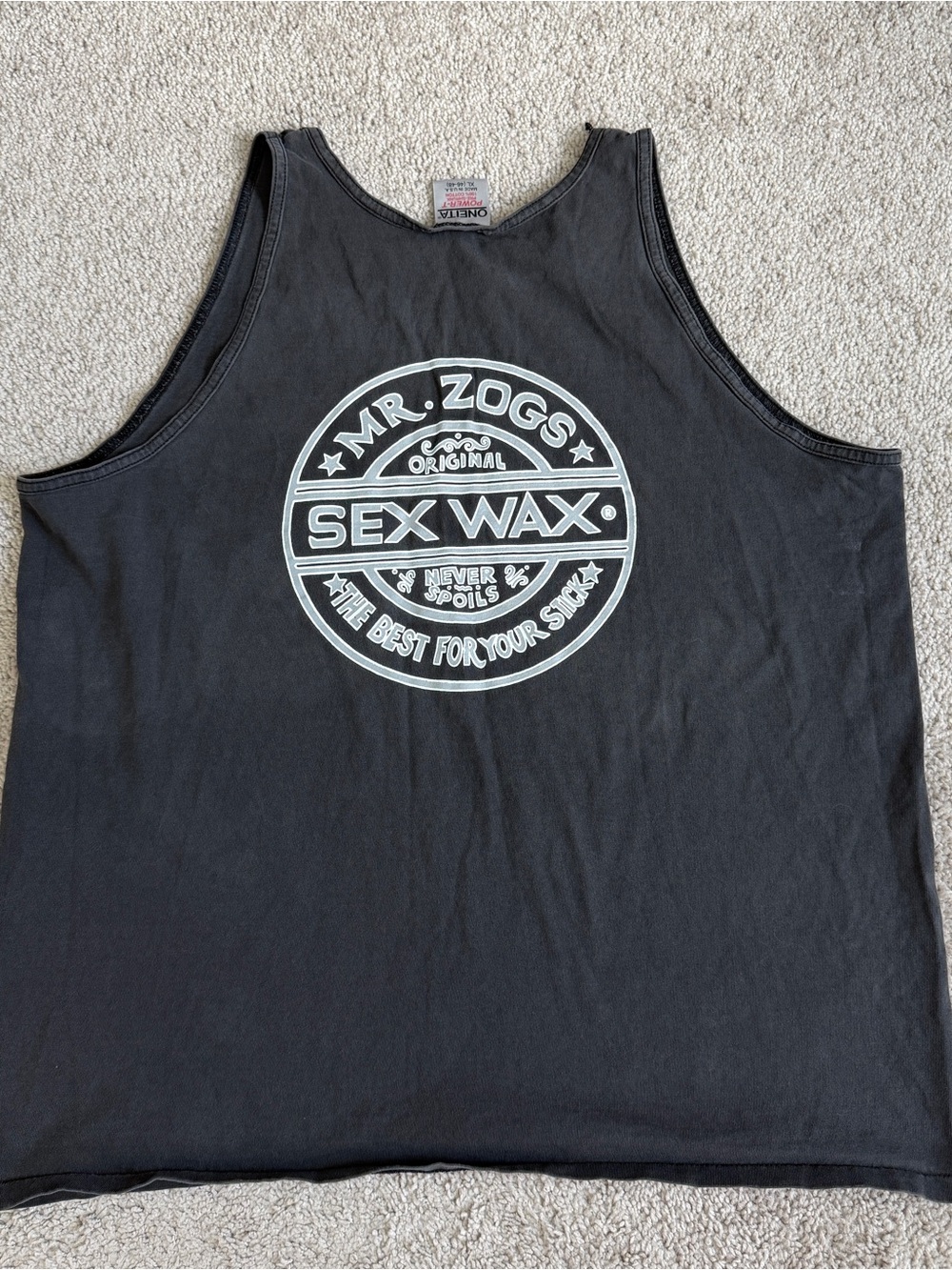 Vintage 90s Mr Zogs Sex Wax Tank Top Surf Skate Oneita USA XL 24x28.5